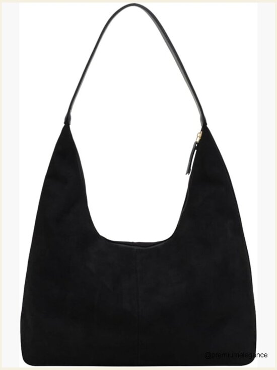 Handbags - Faux Suede Tote Bag with Magnetic Closure, Large Capacity Shoulder Bag for Work
